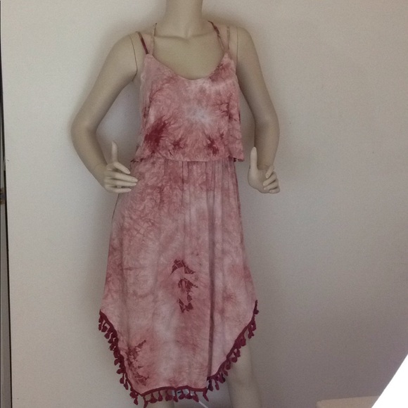 Dusty Rose Strappy back w/ Tie Dye & Tassel - Picture 7 of 7